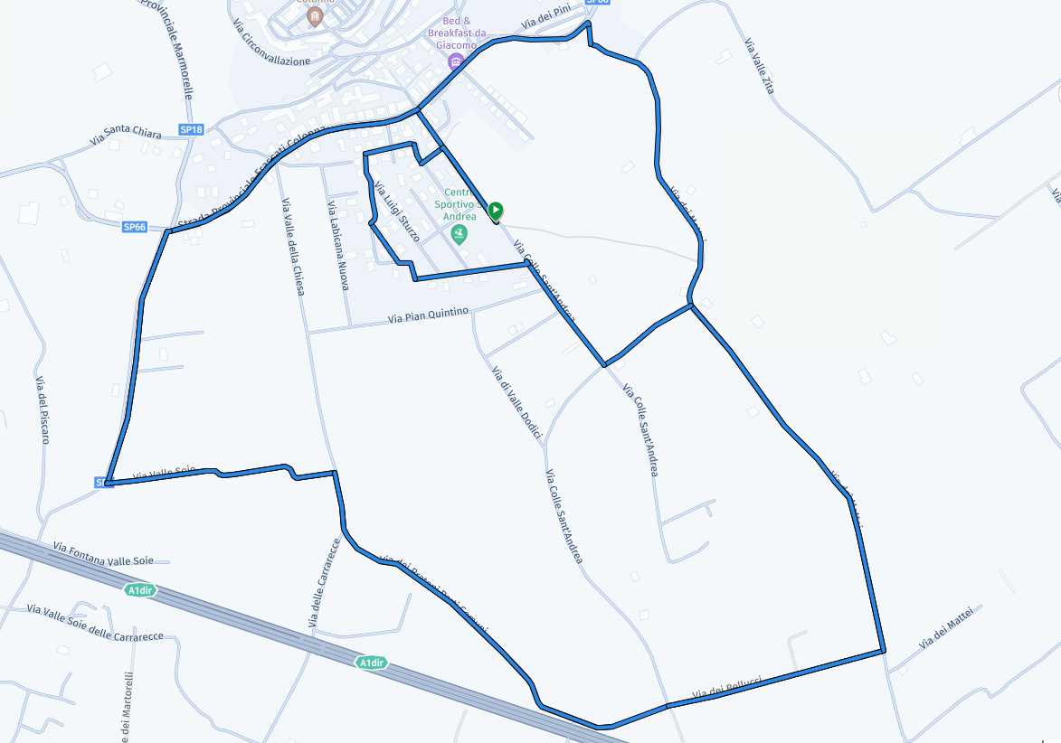 Mappa del percorso CorriColonna